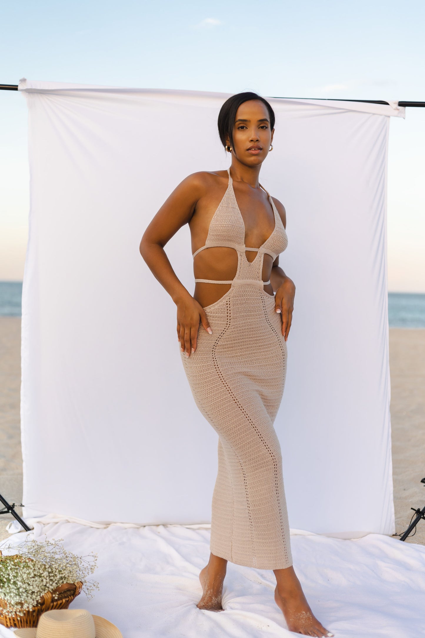Camila Maxi Beach Dress Tan